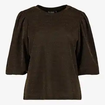 Scapino TwoDay dames party t-shirt goud zwart aanbieding