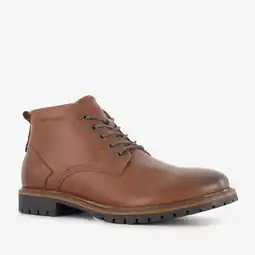 Scapino Van Beers leren heren veterboots cognac aanbieding