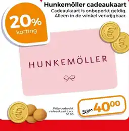 Trekpleister Hunkemöller cadeaukaart aanbieding