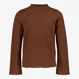 Scapino TwoDay meisjes top met lange mouwen en glitters bruin aanbieding