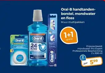 Trekpleister Oral-B handtanden- borstel, mondwater en floss aanbieding