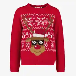 Scapino Foute kinder kersttrui met rendier rood aanbieding
