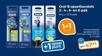 Trekpleister Oral-B opzetborstels 2-, 4-, 6- en 8-pak aanbieding
