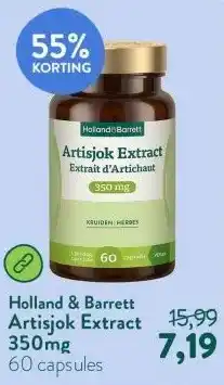 Holland & Barrett Artisjok Extract 350mg aanbieding