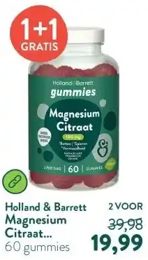 Holland & Barrett Magnesium Citraat Gummies 100mg - 60 gummies aanbieding