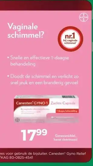 Trekpleister Vaginale schimmel aanbieding
