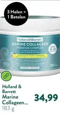 Holland & Barrett Marine Collageen Premium Complex Natuurlijke Citroen/Limoensmaak - 183g aanbieding