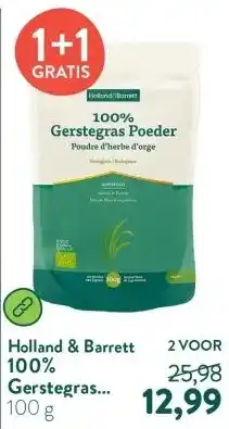 Holland & Barrett 100% Gerstegras Poeder Biologisch aanbieding
