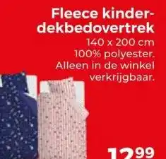 Trekpleister Fleece kinder- dekbedovertrek aanbieding