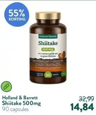 Holland & Barrett Shiitake 500mg aanbieding