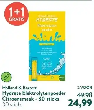 Holland & Barrett Hydrate Elektrolytenpoeder Citroensmaak - 30 sticks aanbieding