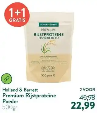 Holland & Barrett Premium Rijstproteïne Poeder aanbieding