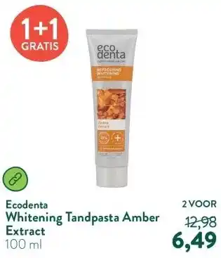 Holland & Barrett Whitening Tandpasta Amber Extract aanbieding