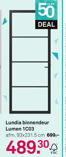 Karwei Lundia binnendeur Lumen 1C03 aanbieding