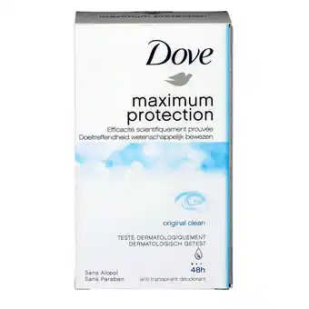 Kruidvat Dove Maximum Protection Original Clean Antitranspirant Stick aanbieding