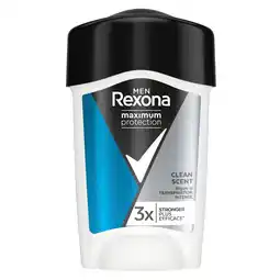 Kruidvat Rexona Men Maximum Protection Clean Scent Antitranspirant Crème Stick aanbieding
