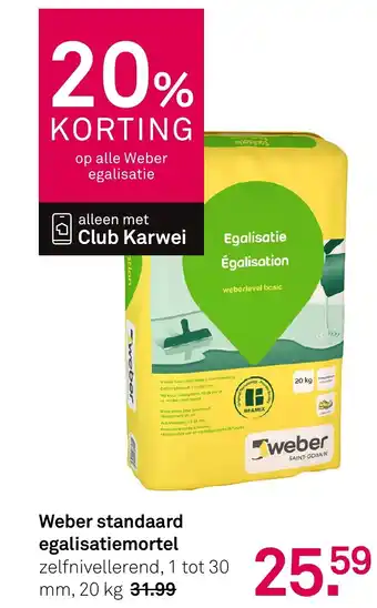 Karwei Weber standaard egalisatiemortel aanbieding