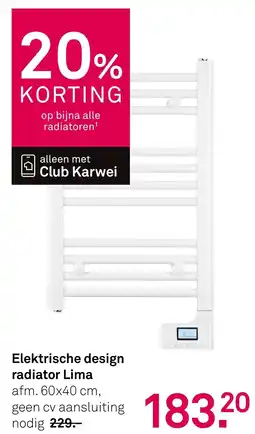 Karwei Elektrische design radiator Lima aanbieding