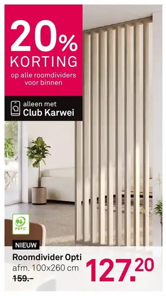 Karwei Roomdivider Opti afm. aanbieding