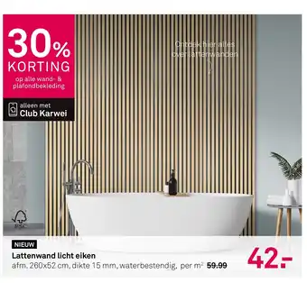 Karwei Lattenwand licht eiken aanbieding