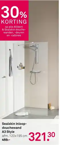 Karwei Sealskin inloop douchewand A3 Style aanbieding