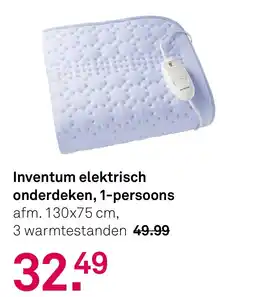 Karwei Inventum elektrisch onderdeken, 1 persoons aanbieding