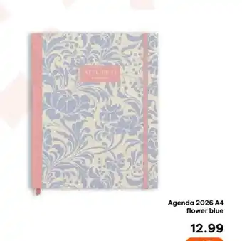The Read Shop Agenda 2026 A4 flower blue aanbieding