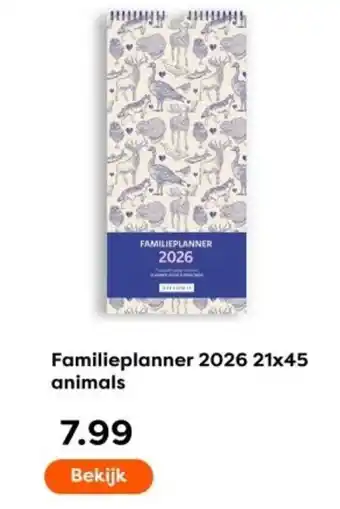 The Read Shop Familieplanner 2026 animals aanbieding
