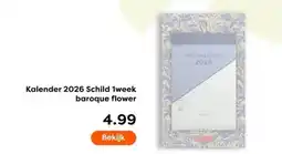 The Read Shop Kalender 2026 Schild 1week baroque flower aanbieding