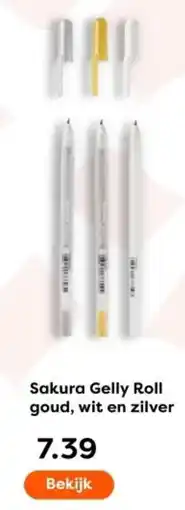 The Read Shop Sakura Gelly Roll goud, wit en zilver aanbieding