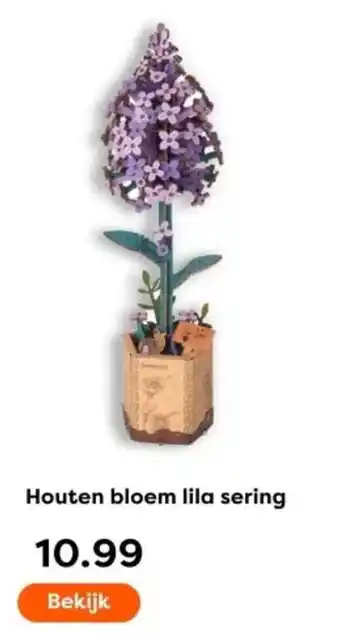 The Read Shop Houten bloem lila sering aanbieding