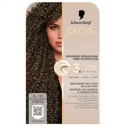 Kruidvat Schwarzkopf Creme Supreme 6-16 Cool Licht Asbruin Verzorgende Crèmekleuring aanbieding