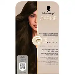 Kruidvat Schwarzkopf Creme Supreme 4-0 Natuurlijk Donkerbruin Verzorgende Crèmekleuring aanbieding
