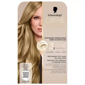 Kruidvat Schwarzkopf Creme Supreme 8-0 Natuurlijk Blond Verzorgende Crèmekleuring aanbieding