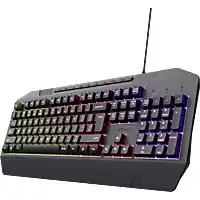 Bol.com Trust GXT836 Evocx - Gaming Keyboard met Verlichting - Polssteun - Multimedia toetsen - Qwerty US aanbieding