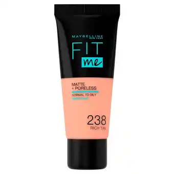 Kruidvat Maybelline New York Fit Me Matte & Poreless 238 Rich Tan Foundation aanbieding
