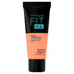 Kruidvat Maybelline New York Fit Me Matte & Poreless 320 Natural Tan Foundation aanbieding
