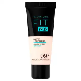 Kruidvat Maybelline New York Fit Me Matte & Poreless 97 Natural Ivory Foundation aanbieding