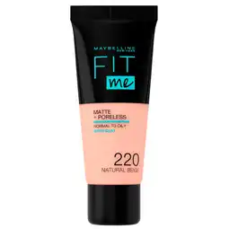 Kruidvat Maybelline New York Fit Me Matte & Poreless 220 Natural Beige Foundation aanbieding