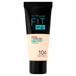 Kruidvat Maybelline New York Fit Me Matte & Poreless 104 Soft Ivory Foundation aanbieding