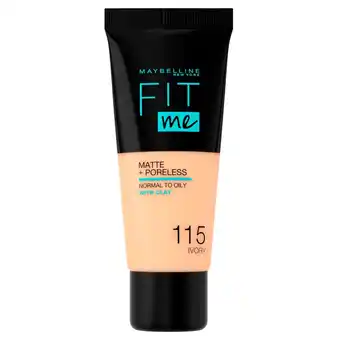 Kruidvat Maybelline New York Fit Me Matte & Poreless 115 Ivory Foundation aanbieding