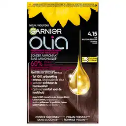 Kruidvat Garnier Olia 4.15 IJs Kastanje Middenbruin Permanente Haarkleuring aanbieding