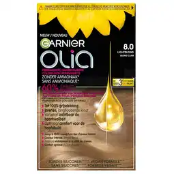 Kruidvat Garnier Olia 8.0 Lichtblond Permanente Haarkleuring aanbieding