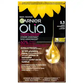 Kruidvat Garnier Olia 5.3 Licht Goudbruin Permanente Haarkleuring aanbieding