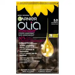 Kruidvat Garnier Olia 5.0 Lichtbruin Permanente Haarkleuring aanbieding