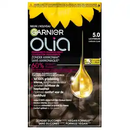 Kruidvat Garnier Olia 5.0 Lichtbruin Permanente Haarkleuring aanbieding