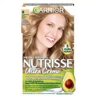 Kruidvat Garnier Nutrisse Ultra Crème 8 Licht Blond Permanente Haarkleuring aanbieding