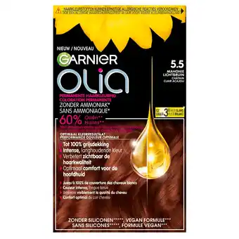 Kruidvat Garnier Olia 5.5 Mahonie Lichtbruin Permanente Haarkleuring aanbieding