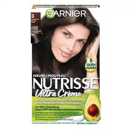 Kruidvat Garnier Nutrisse Ultra Crème 3 Donkerbruin Permanente Haarkleuring aanbieding