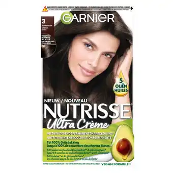 Kruidvat Garnier Nutrisse Ultra Crème 3 Donkerbruin Permanente Haarkleuring aanbieding